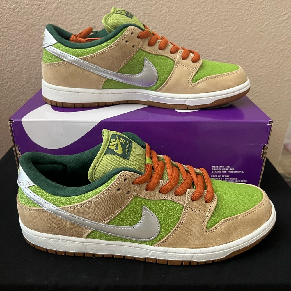 Nike SB Dunk Low Pro WC Sesame/Metallic Silver/Pear FQ7585-200 Men's Sz 11 BNIB
